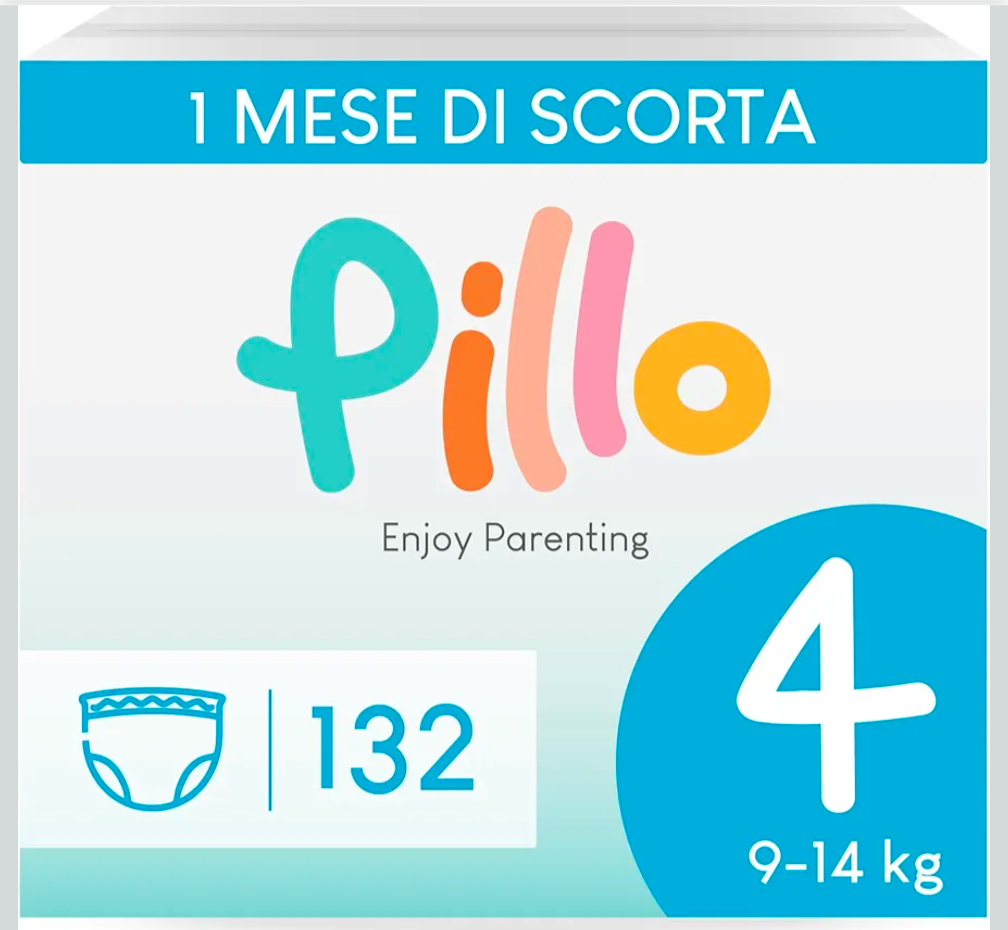 Pillow mutandine taglia 4  peso 9-14 kg 132 pezzi